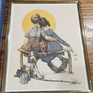 Framed Norman Rockwell Art Print with Gold Framecollectibles 8x10